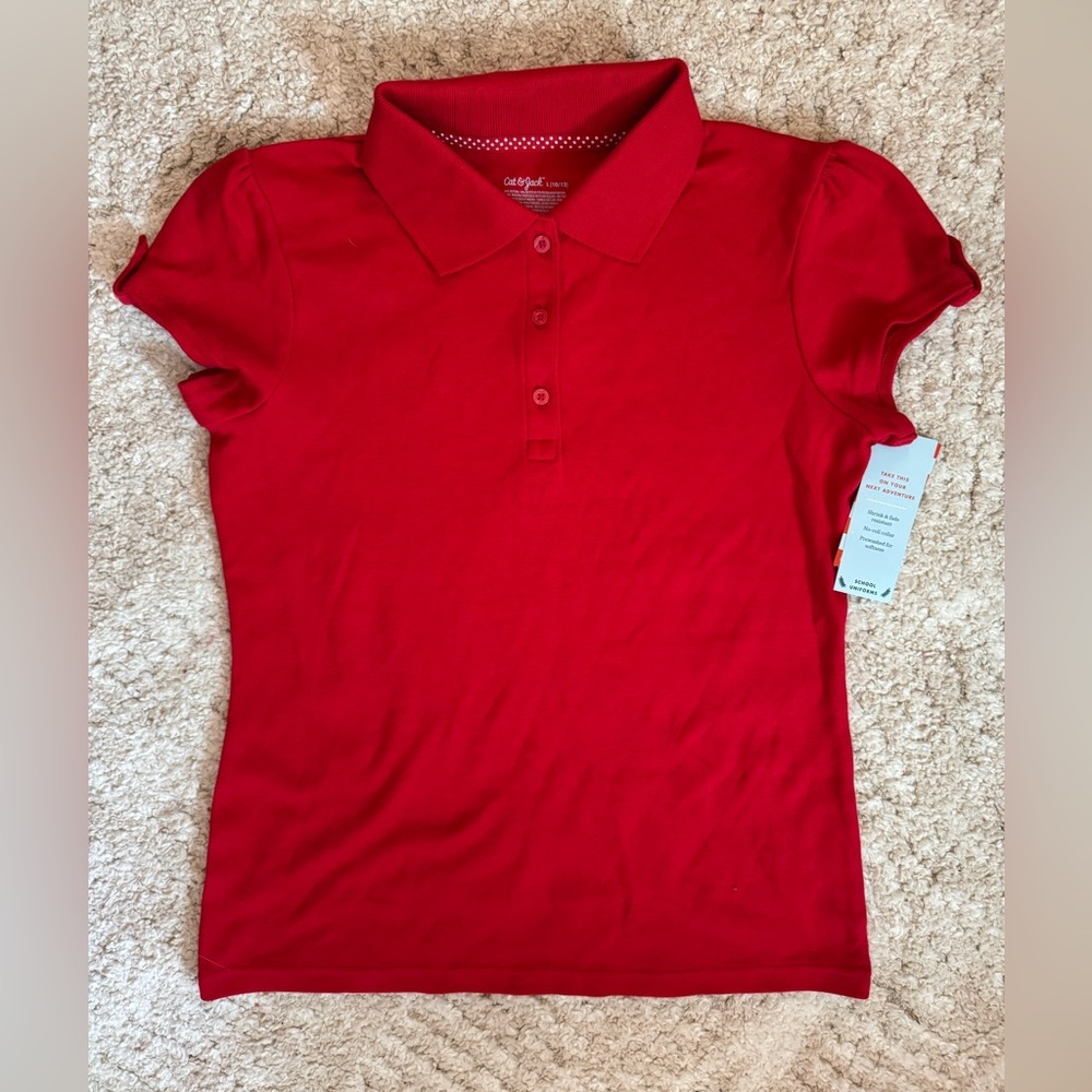 Cat & Jack Girls polo uniform shirt NWT